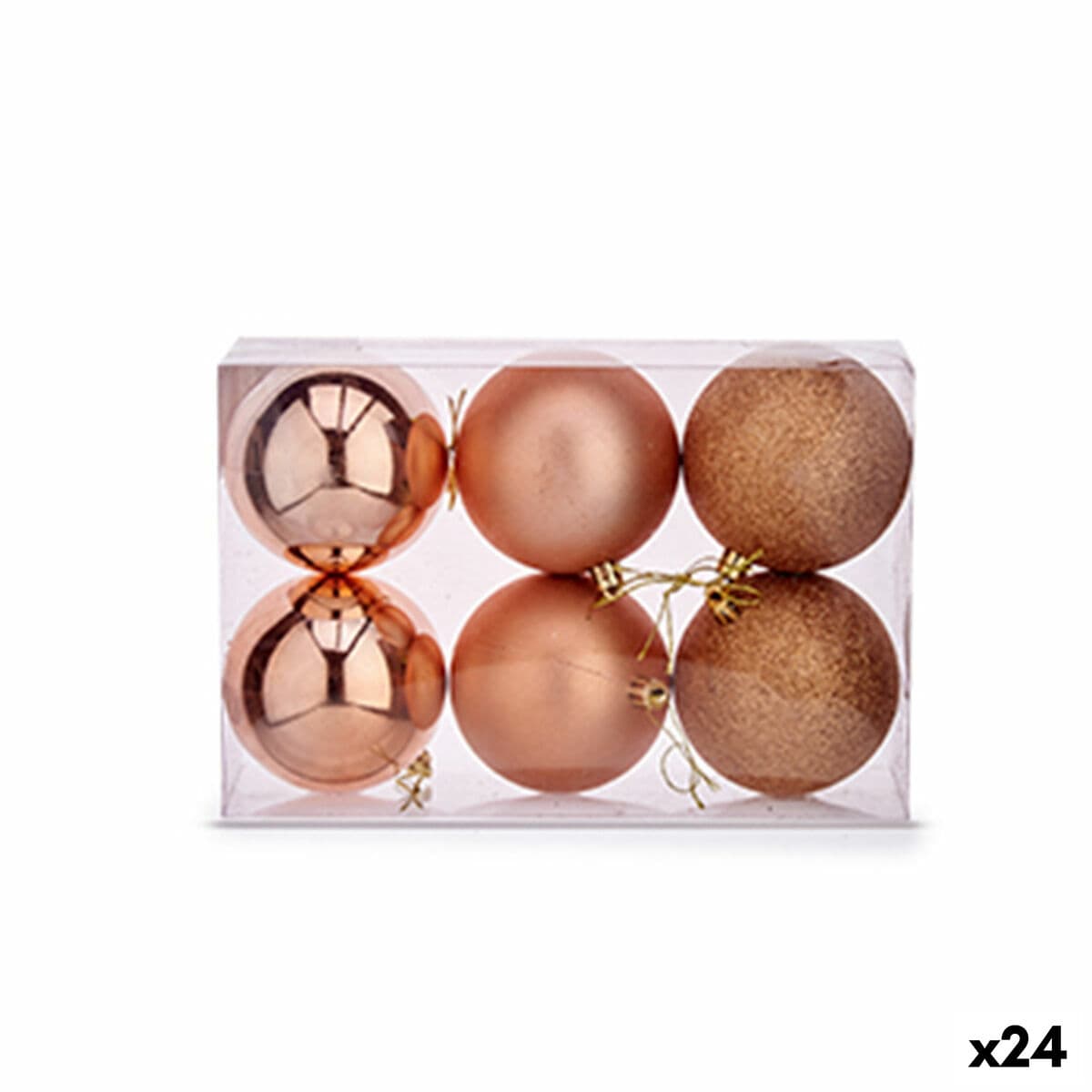 Weihnachtskugeln-Set Krist+ Kupfer Kunststoff (24 Stück)