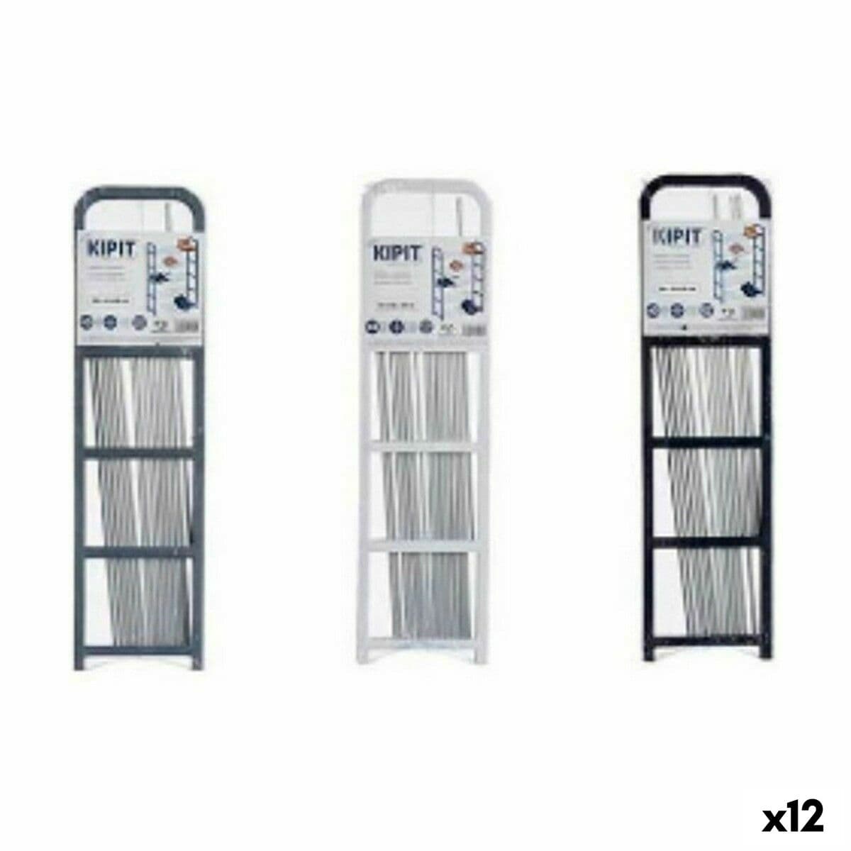Schuhschrank Kipit Weiß Schwarz Grau 68 x 3,5 x 18,5 cm 68 x 3 x 18,5 cm (12 Stück)