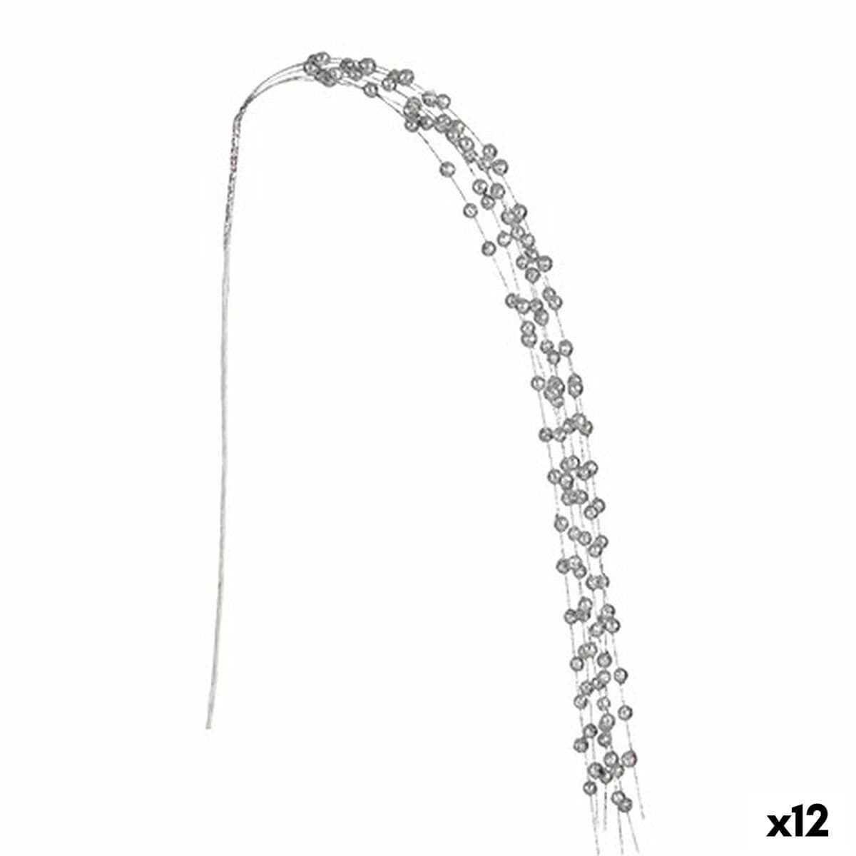 Zweig Krist+ Silberfarben Bälle 140 cm (12 Stück)